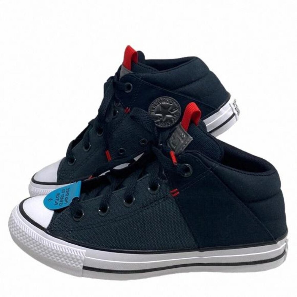 Converse Chuck Taylor Axel Canvas Black Red Mid Top Women A05424F Skate Shoe Kid